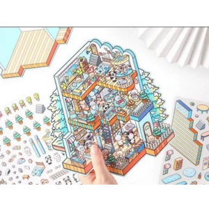 Ландшафтные наклейки большой коттедж панд 3d сцена